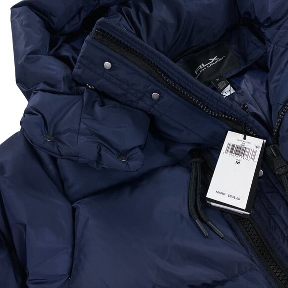 Ralph Lauren RLX Garston Hooded Down Puffer Ski Jacket Mens Size M Navy NWT - Picture 5 of 13